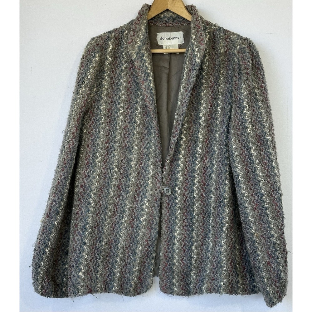 VTG Donnkenny Lambswool Blend Cardigan Women's Size 14 Secretary Geek